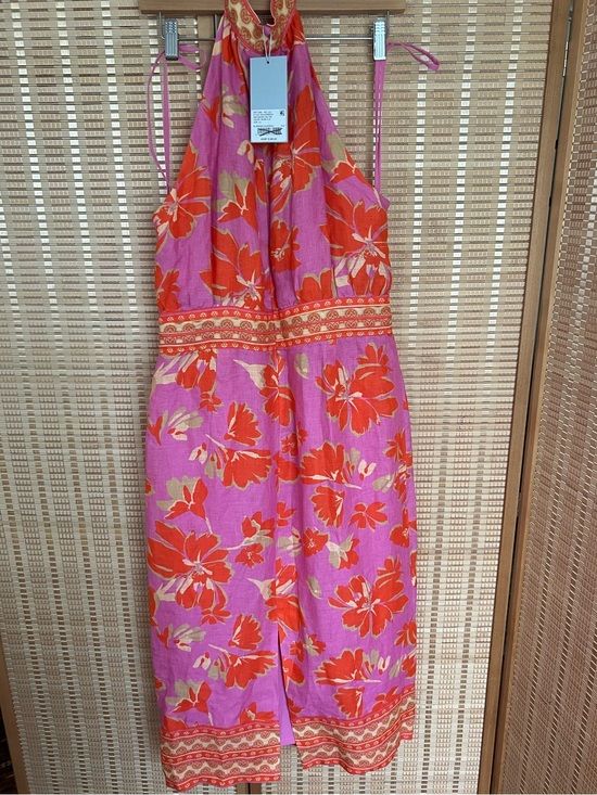 ANTONIO MELANI Dresses & Skirts - NWT Antonio Melani Pink Floral Halter Midi Dress Tropical Resort Sundress